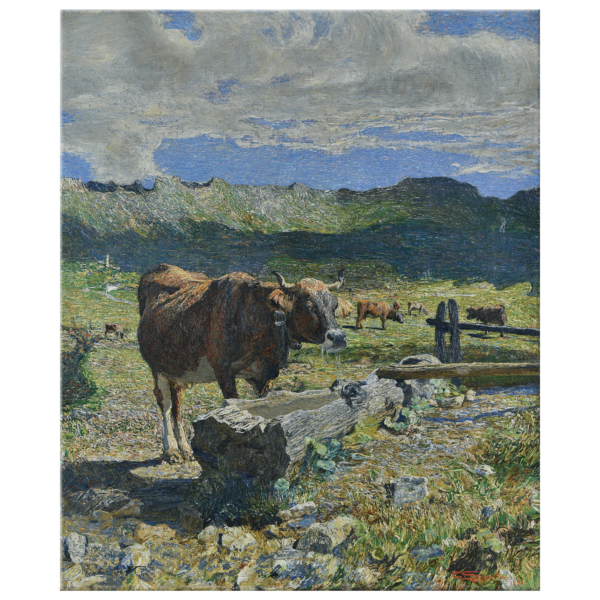 Braune Kuh an der Tränke, 1892
